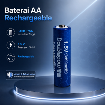Doublepow Baterai Isi Ulang AA Lithium Button Top 3400mWh 1.5V 1 PCS - DP-4100