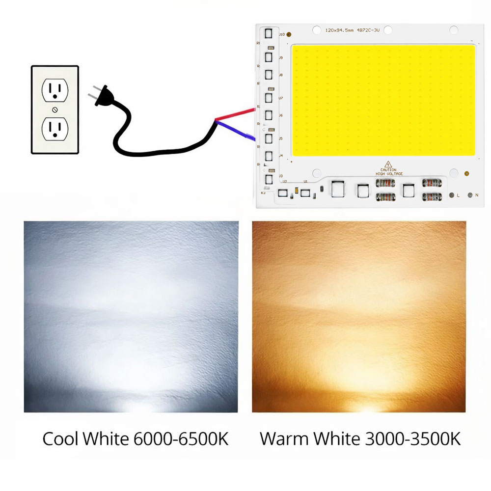 Ovicart LED COB Chip Driver Free 220V 5054 Lamp Board Beads 304 Cool White 6500K 100W - HO15 Gambar produk Ovicart LED COB Chip Driver Free 220V 5054 Lamp Board Beads 304 Cool White 6500K 100W - HO15 - 4
