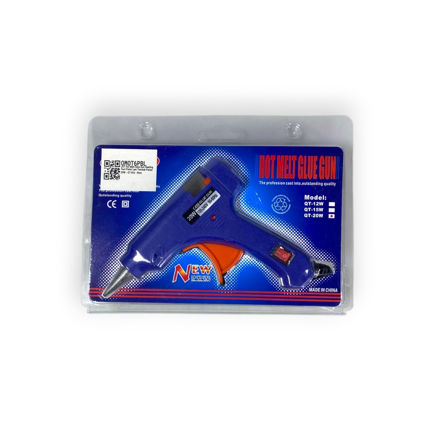 JOT Hot Melt Glue Gun Heating Tool Pistol Lem Tembak Panas 20W - QT-302 Gambar produk JOT Hot Melt Glue Gun Heating Tool Pistol Lem Tembak Panas 20W - QT-302 - Kemasan