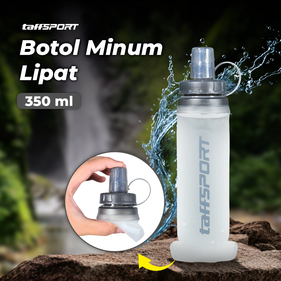 TaffSPORT Botol Minum Lipat Soft Flask Foldable Water Bottle TPU 350ml - TF-60 Gambar produk TaffSPORT Botol Minum Lipat Soft Flask Foldable Water Bottle TPU 350ml - TF-60 - Utama