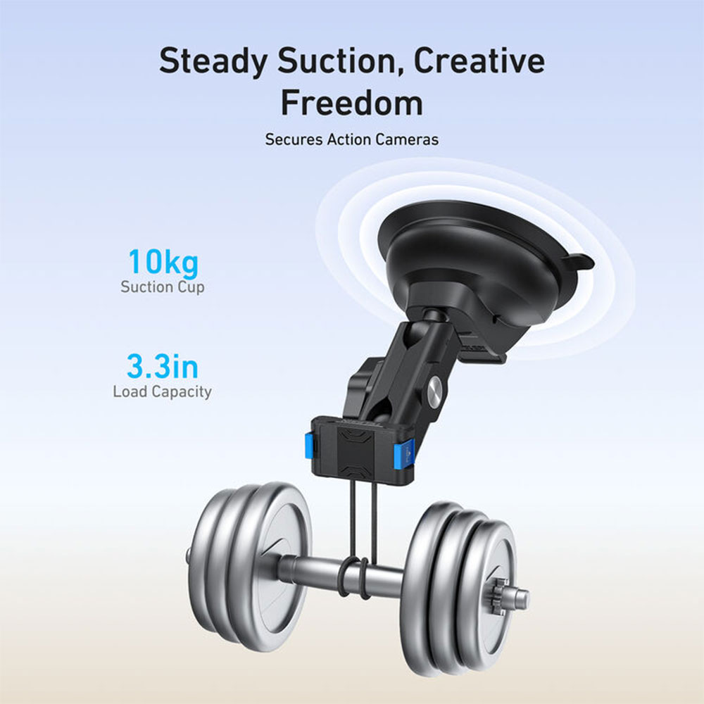 TELESIN Suction Cup Car Holder Action Camera for DJI Osmo Action 3/4/5 - S3-SUS-05-TDJ Gambar produk TELESIN Suction Cup Car Holder Action Camera for DJI Osmo Action 3/4/5 - S3-SUS-05-TDJ - 2