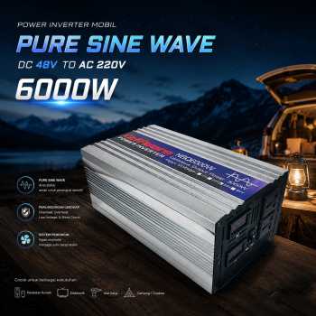 Taffware Power Inverter Mobil Pure Sine Wave DC 48V to AC 220V 6000W - NBQ6000W