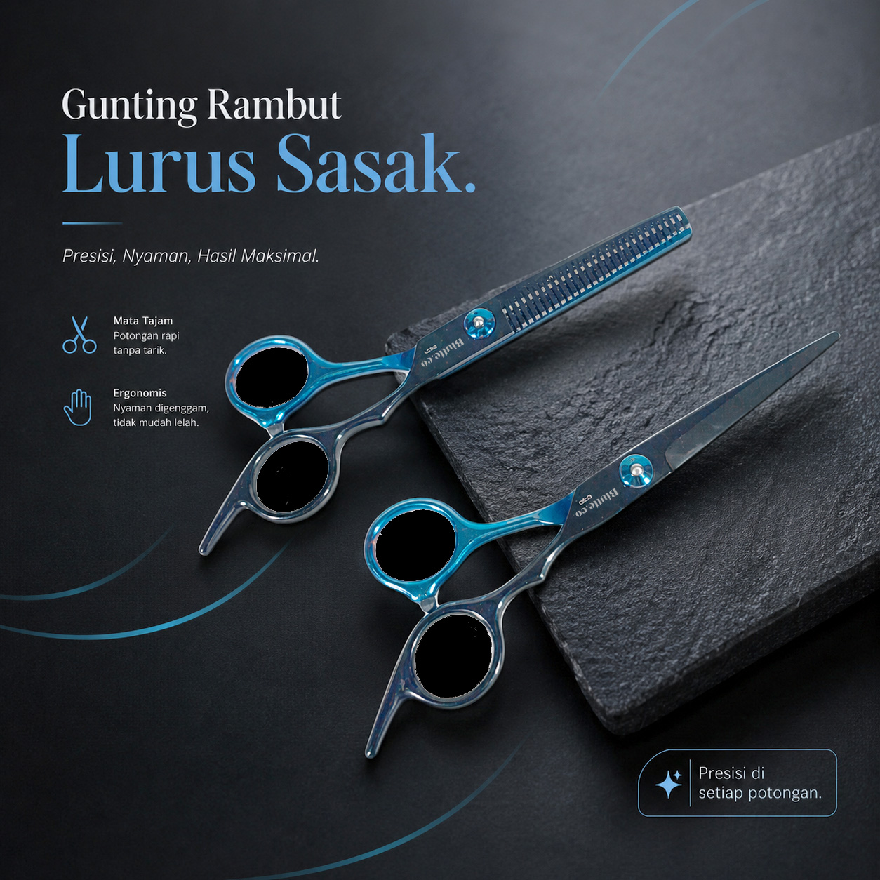 Biutte.co Gunting Rambut Lurus Sasak Electroplating Stainless Steel - SH20 Gambar produk Biutte.co Gunting Rambut Lurus Sasak Electroplating Stainless Steel - SH20 - Utama