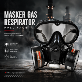 TaffGUARD Masker Gas Respirator Full Face with Activated Carbon Filter - SF01