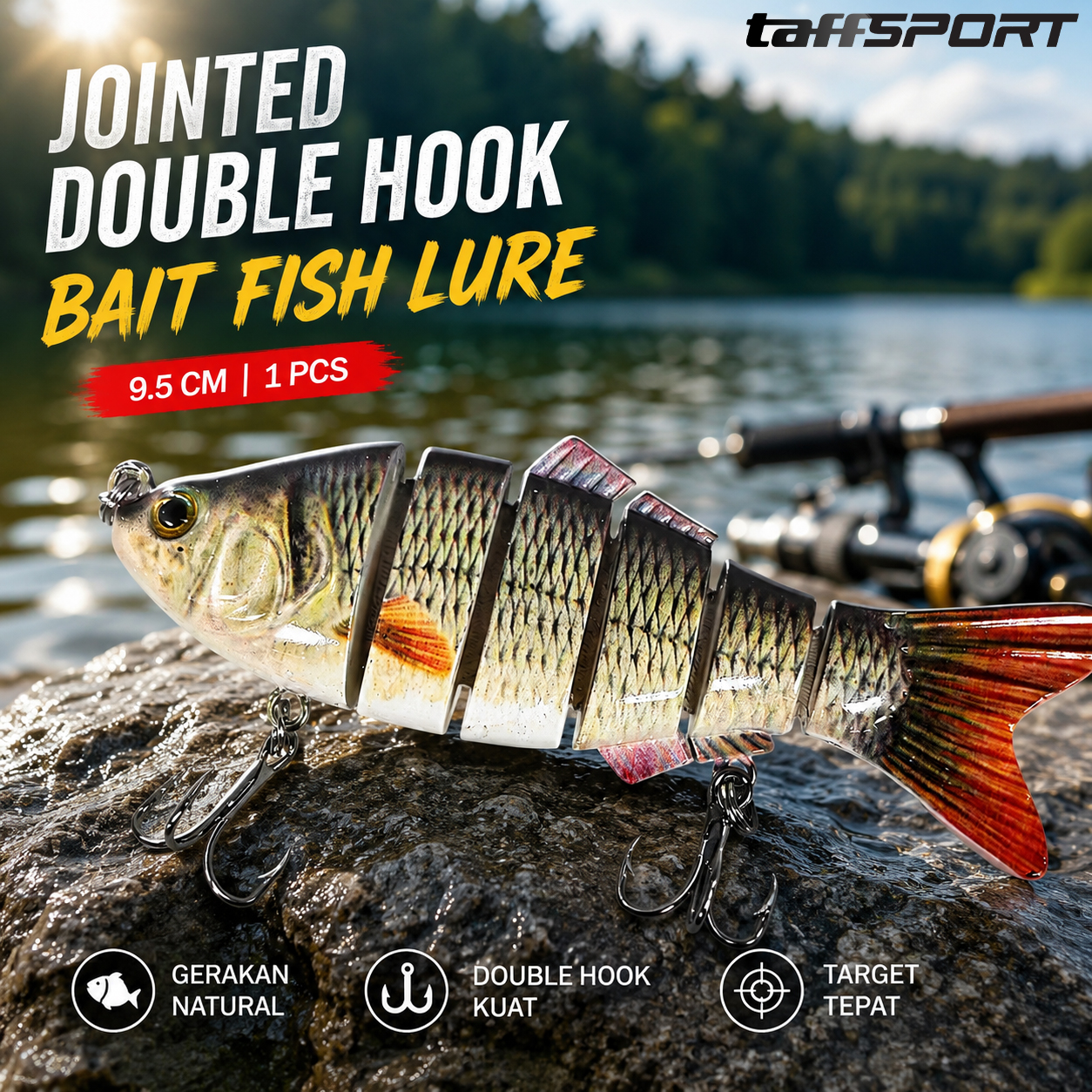 TaffSPORT Umpan Pancing Jointed Bait Fish Lure 9.5cm 20g 1 PCS - VSJ06-4 Gambar produk TaffSPORT Umpan Pancing Jointed Bait Fish Lure 9.5cm 20g 1 PCS - VSJ06-4 - Utama