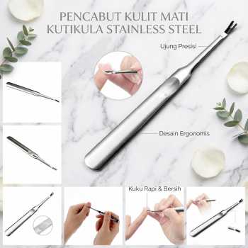 Alat Pencabut Kulit Mati Kutikula Nail Spoon Stainless Steel