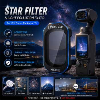 Gambar produk TELESIN 6 Point Star Camera Lens Filter for DJI Osmo Pocket 3/4 - S5-FLT-51-TDJ