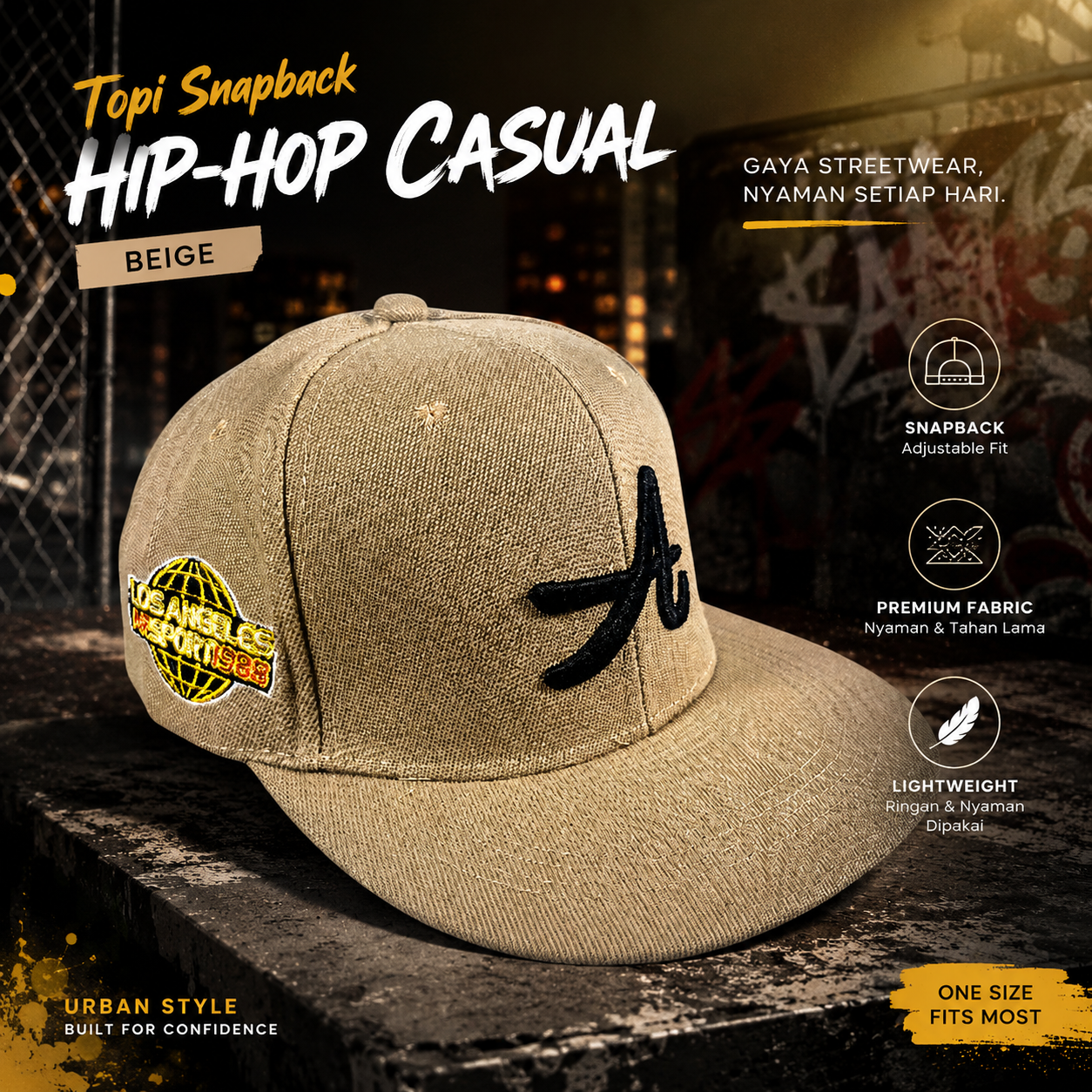 MUJE Topi Snapback Hat Hip-Hop Casual Bordir A - H200 Gambar produk MUJE Topi Snapback Hat Hip-Hop Casual Bordir A - H200 - Utama