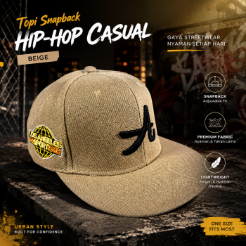 MUJE Topi Snapback Hat Hip-Hop Casual Bordir A - H200