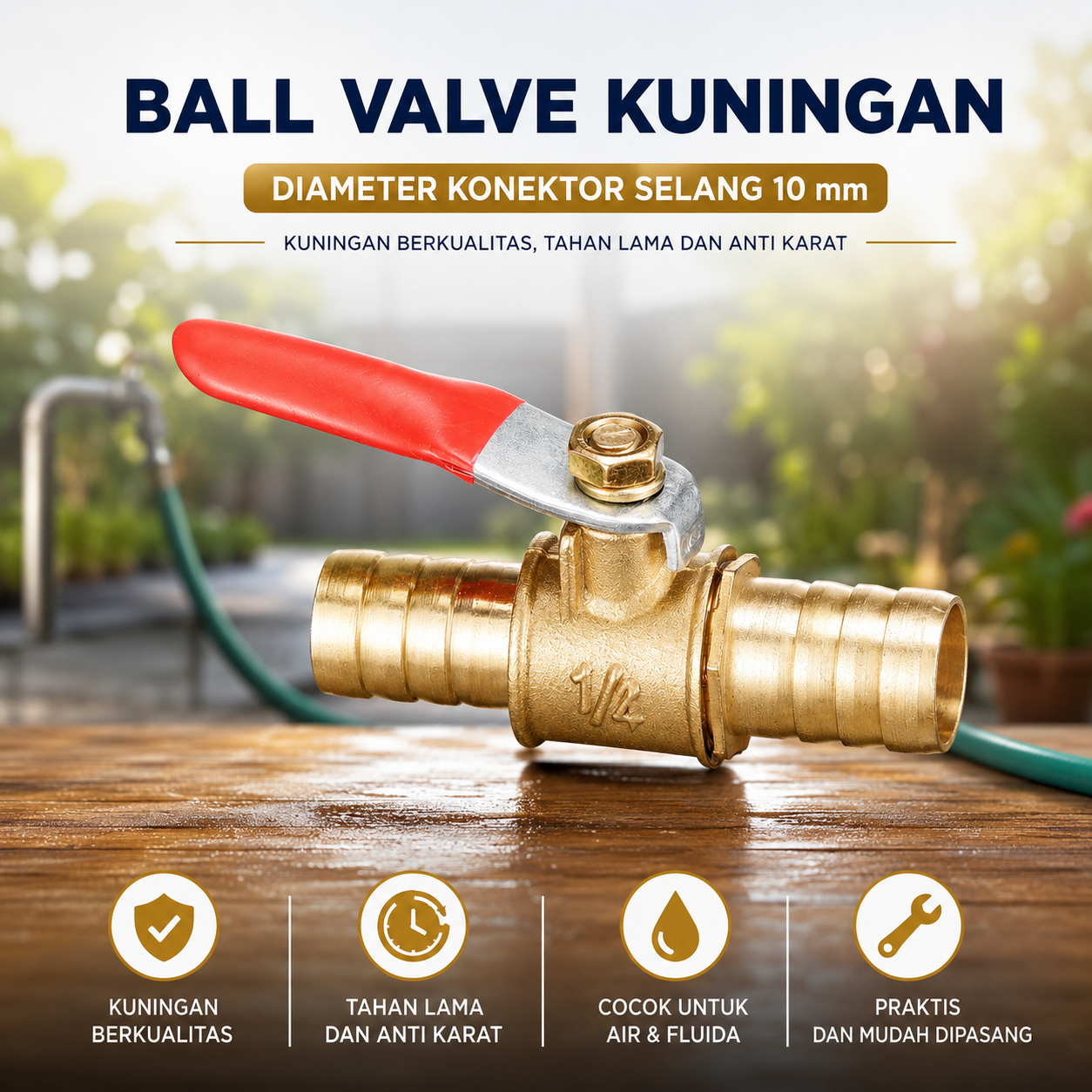 MAXLA Ball Valve Kuningan Stop Kran Air Double Pagoda Brass Iron 10mm - DN40 Gambar produk MAXLA Ball Valve Kuningan Stop Kran Air Double Pagoda Brass Iron 10mm - DN40 - Utama