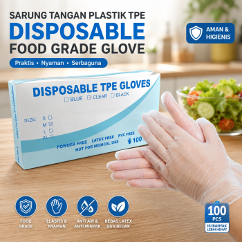 VIE LEN Sarung Tangan Plastik TPE Disposable Food Grade Glove 100 PCS - VL-10