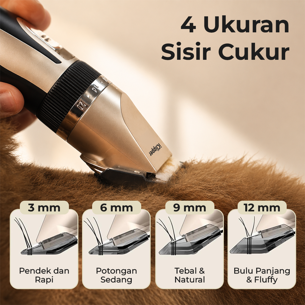 iClipper Alat Cukur Bulu Hewan Anjing Kucing Domba 8200RPM 600mAh - 938 Gambar produk iClipper Alat Cukur Bulu Hewan Anjing Kucing Domba 8200RPM 600mAh - 938 - 4