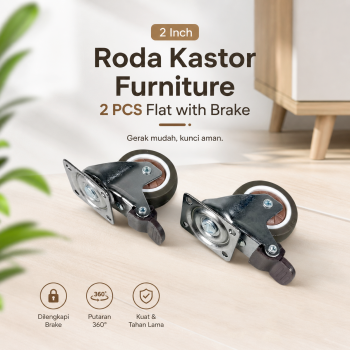 CASTRY Roda Kastor Furniture Soft Rubber Caster Wheel 2 Inch 2 PCS - C20