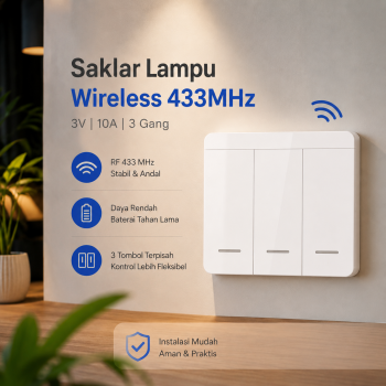 GGBEE Saklar Lampu Wireless Smart Switch 433MHz 3V 10A - GG-43