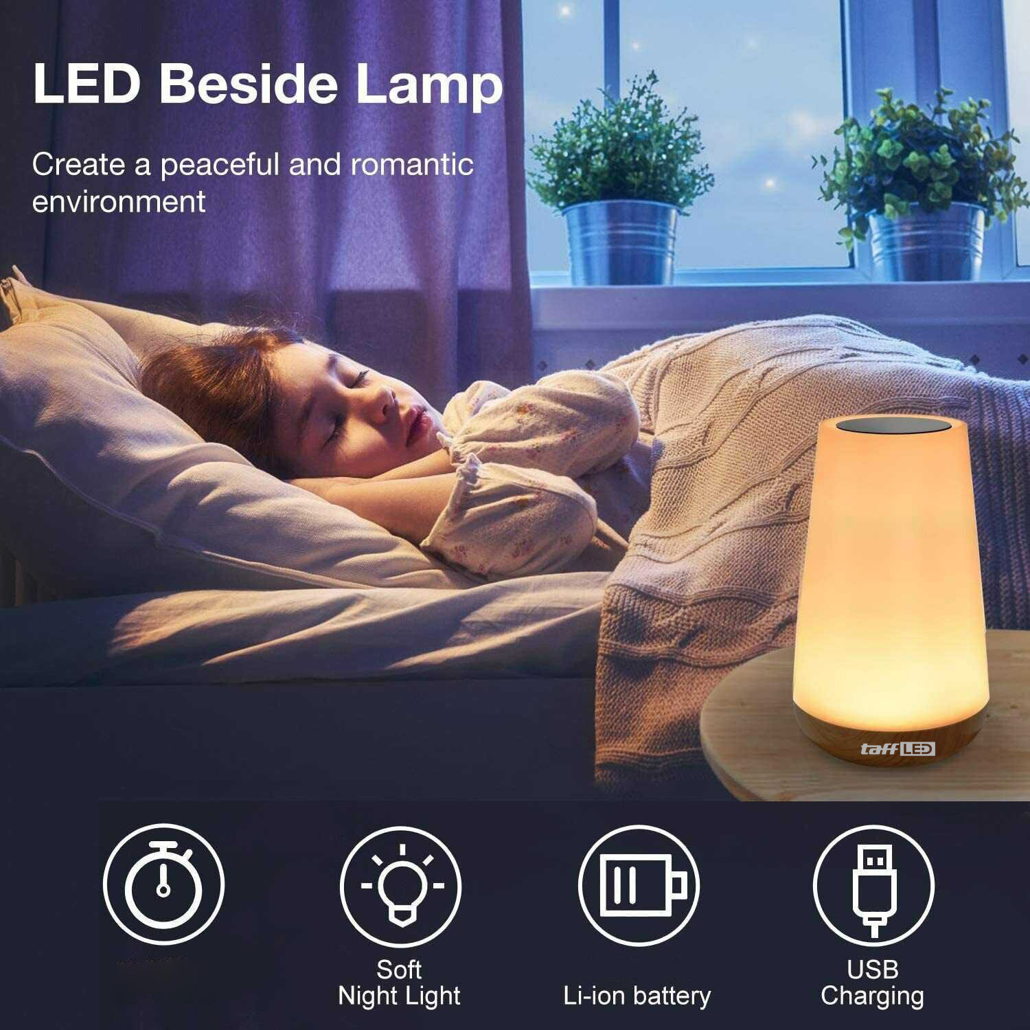 TaffLED Lampu Tidur LED RGB Night Lamp Rechargeable 1200mAh 13 Color - XTZ-5A Gambar produk TaffLED Lampu Tidur LED RGB Night Lamp Rechargeable 1200mAh 13 Color - XTZ-5A - Utama