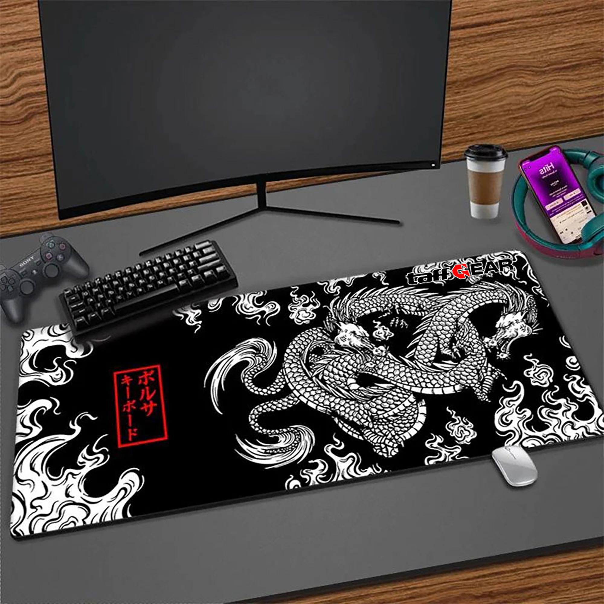 TaffGEAR Mouse Pad Gaming Japanese Dragon Desk Mat 300x600x3mm - M35 Gambar produk TaffGEAR Mouse Pad Gaming Japanese Dragon Desk Mat 300x600x3mm - M35 - 4