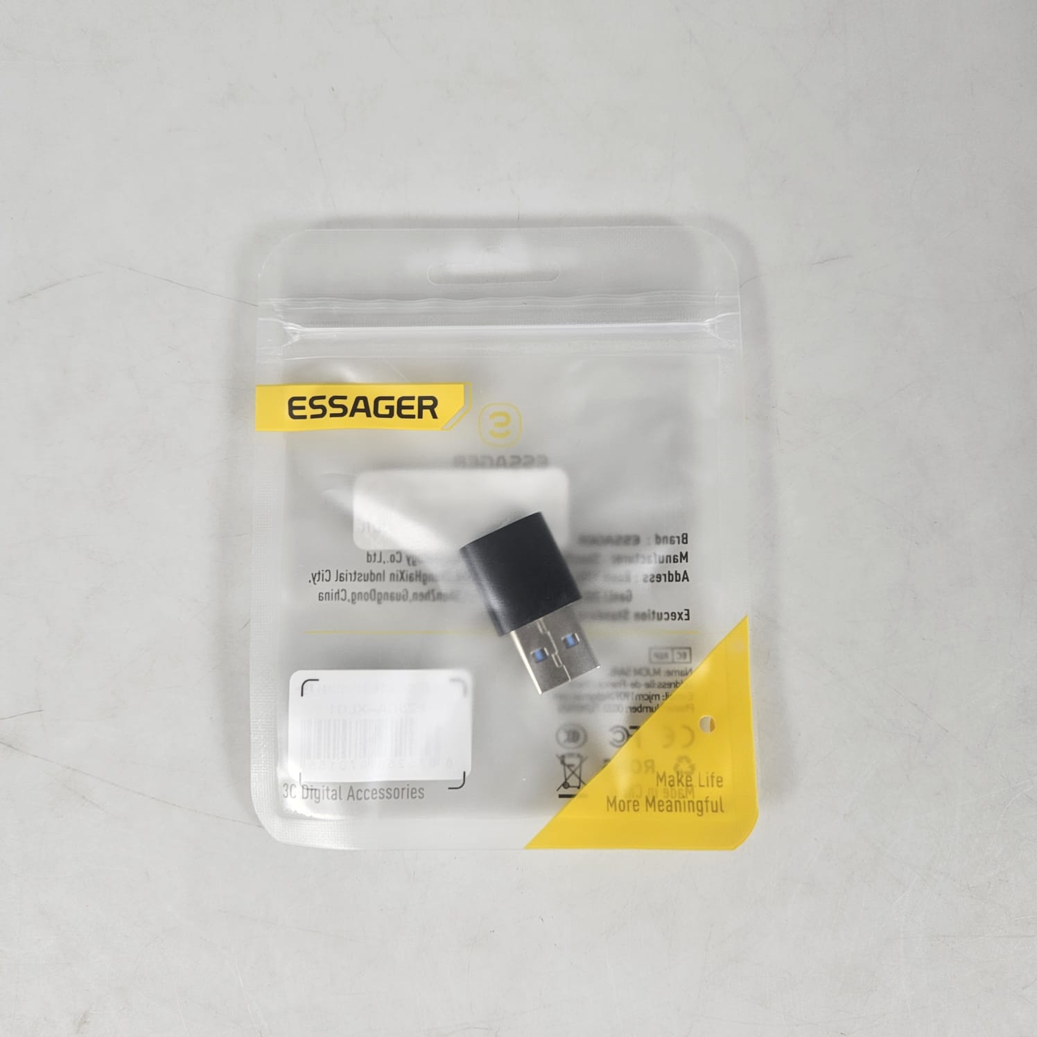ESSAGER OTG USB Type C to Type A 3.0 Adapter Fast Charging 3A - EZJCA-XL01 Gambar produk ESSAGER OTG USB Type C to Type A 3.0 Adapter Fast Charging 3A - EZJCA-XL01 - Kemasan