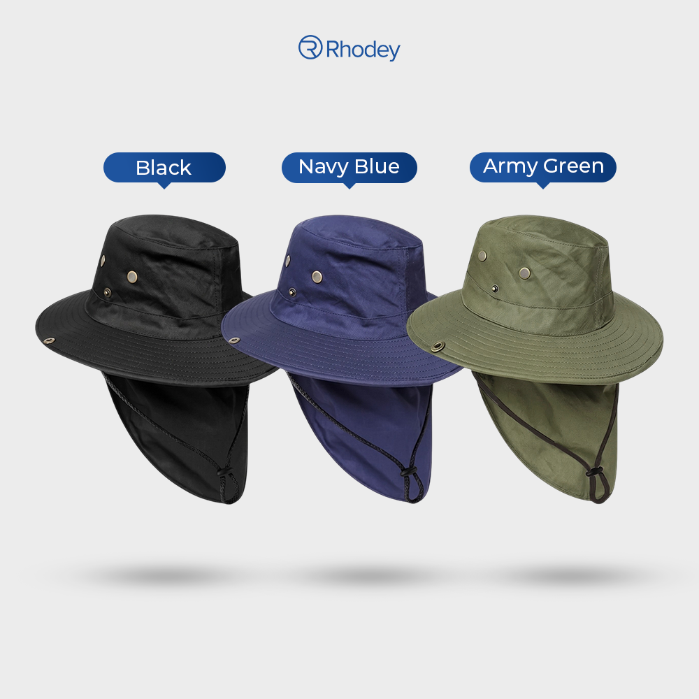 Rhodey Topi Rimba Outdoor Anti UV Boonie Hat Nylon with Neck Flap - PF005 Gambar produk Rhodey Topi Rimba Outdoor Anti UV Boonie Hat Nylon with Neck Flap - PF005 - 7
