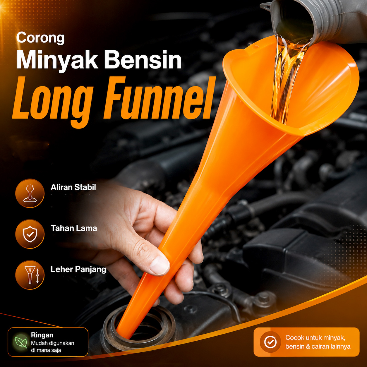 Carzkool Nozzle Corong Air Minyak Bensin Long Mouth Funnel - PP25 Gambar produk Carzkool Nozzle Corong Air Minyak Bensin Long Mouth Funnel - PP25 - Utama
