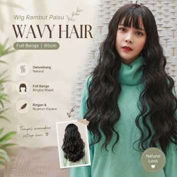 FYNHA Wig Rambut Palsu Panjang Bergelombang Wavy Hair Full Bangs 65cm - HB-004
