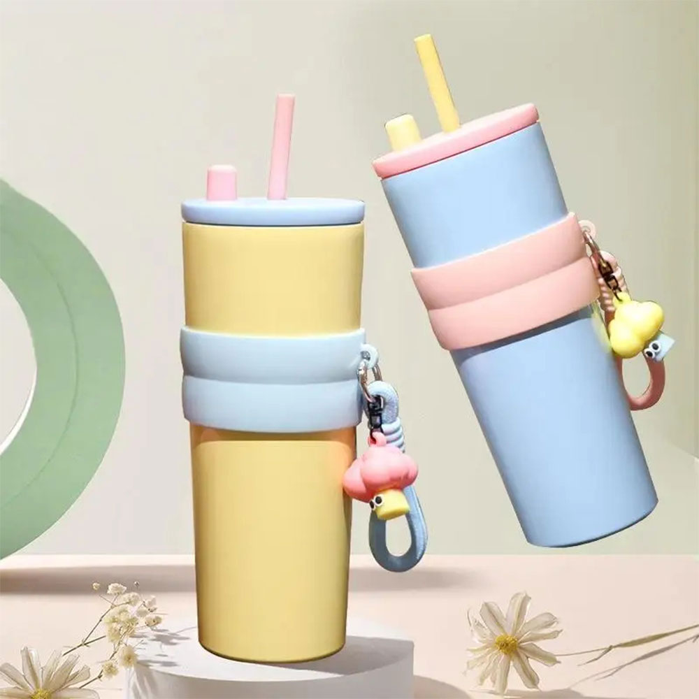 One Two Cups Botol Minum Tumbler Air Panas Dingin with Straw 710ml - YS-9000 Gambar produk One Two Cups Botol Minum Tumbler Air Panas Dingin with Straw 710ml - YS-9000 - 3