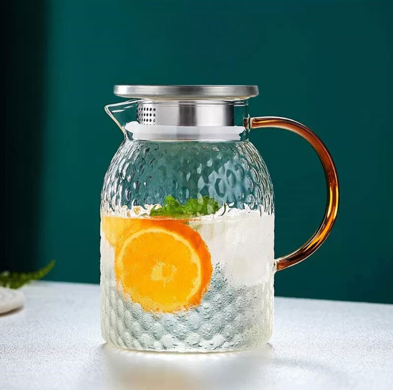 One Two Cups Teko Pitcher Kaca Tahan Panas Api Heat Proof Water Jug 1L - BR-11 Gambar produk One Two Cups Teko Pitcher Kaca Tahan Panas Api Heat Proof Water Jug 1L - BR-11 - 2