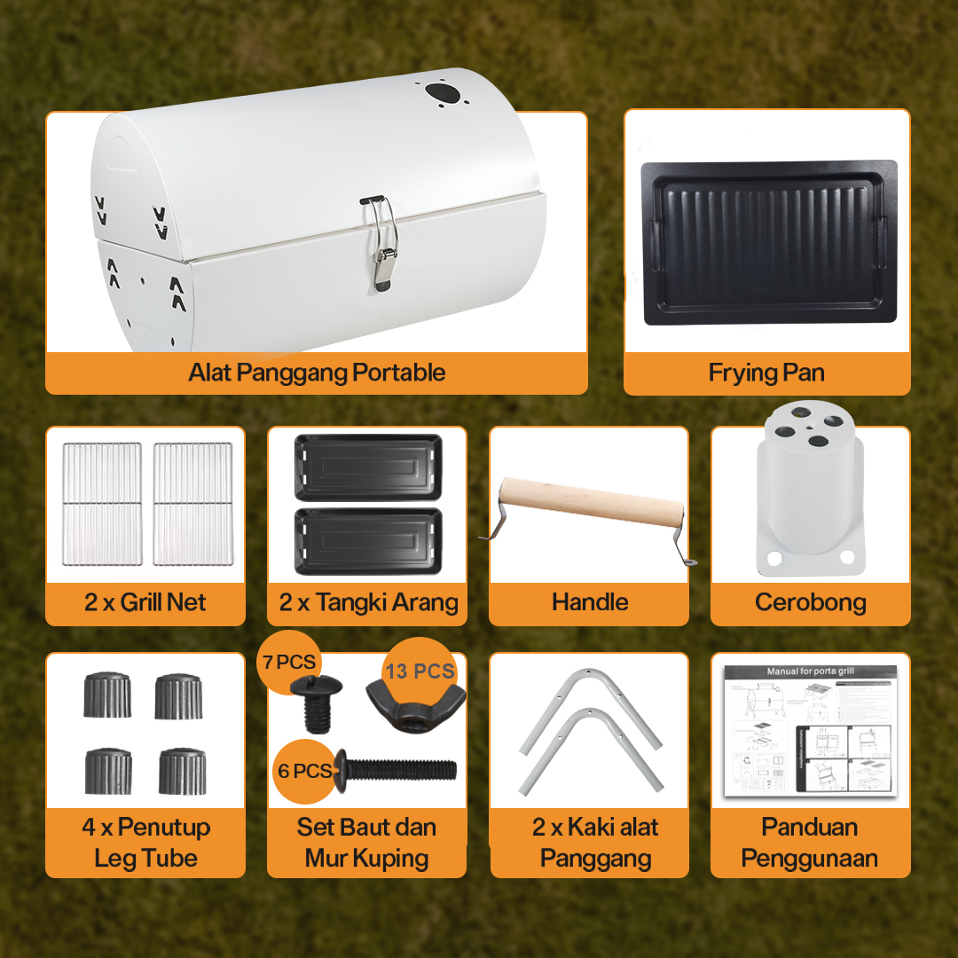 Xbess Alat Panggang Arang Portable BBQ Outdoor Grill Stove with Pan - K-707 Gambar produk Xbess Alat Panggang Arang Portable BBQ Outdoor Grill Stove with Pan - K-707 - 7