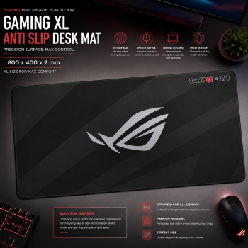 TaffGEAR Mouse Pad Gaming XL Anti Slip Desk Mat 800x400x2mm - RO74