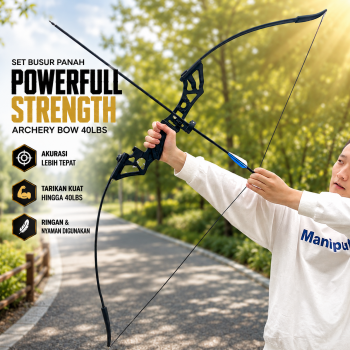 WOSPORT Set Busur Panah Powerfull Strength Archery Bow 40lbs - WO-135