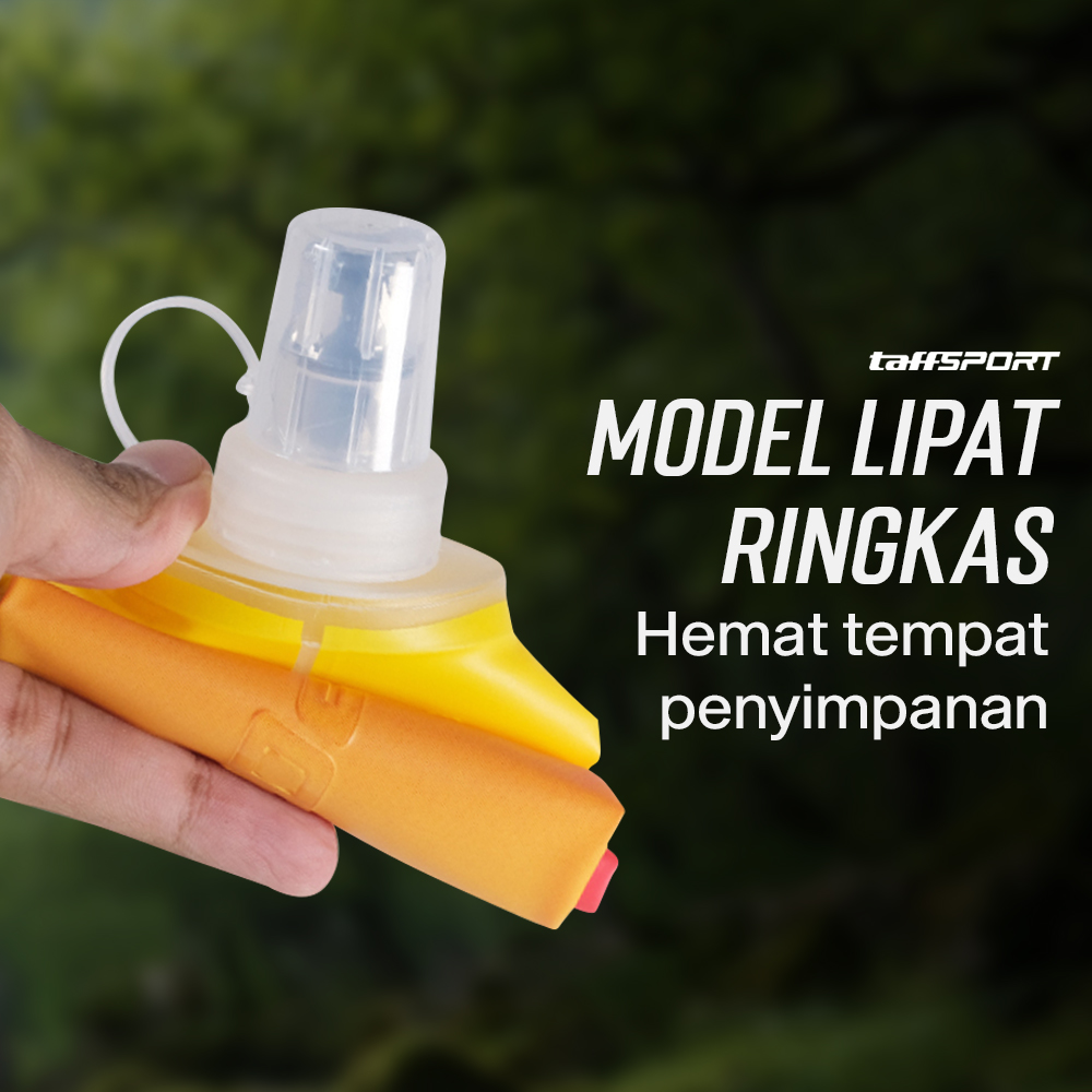 TaffSPORT Botol Minum Lipat Soft Flask Foldable Water Bottle TPU 500ml - TF-50 Gambar produk TaffSPORT Botol Minum Lipat Soft Flask Foldable Water Bottle TPU 500ml - TF-50 - 1