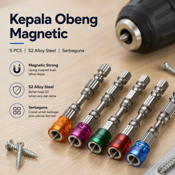 Mayitr Kepala Obeng Magnetic Screwdrivers Hex S2 PH2 5 PCS - BI3823
