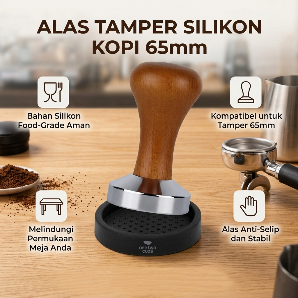 One Two Cups Alas Tamper Tamping Mat Espresso Silikon Portafilter 65mm - BB-151 Gambar produk One Two Cups Alas Tamper Tamping Mat Espresso Silikon Portafilter 65mm - BB-151 - Utama