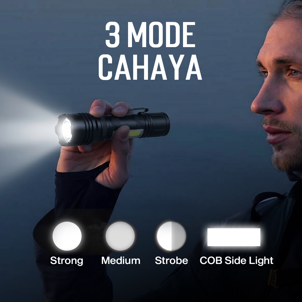 XIWANGFIRE Senter LED Mini Flashlight LCD Display Telescopic 1200mAh - XF-12 Gambar produk XIWANGFIRE Senter LED Mini Flashlight LCD Display Telescopic 1200mAh - XF-12 - 3