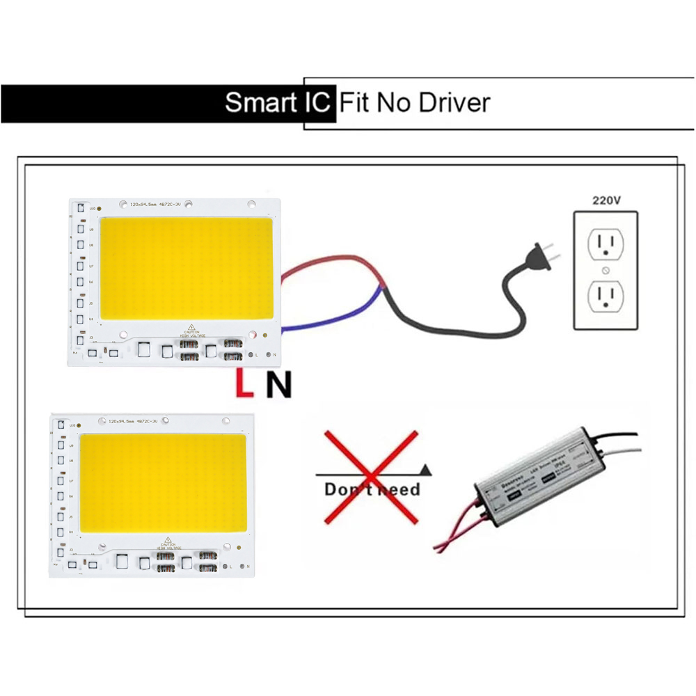Ovicart LED COB Chip Driver Free 220V 5054 Lamp Board Beads 304 Warm White 3500K 100W - HO15 Gambar produk Ovicart LED COB Chip Driver Free 220V 5054 Lamp Board Beads 304 Warm White 3500K 100W - HO15 - 6