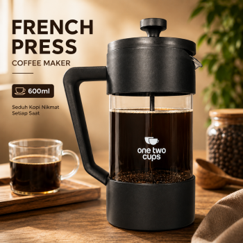 One Two Cups French Press Coffee Maker Pot Plunger Stainless Steel 304 - CP02