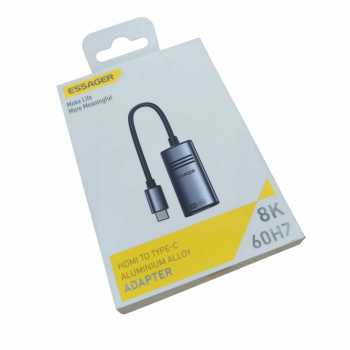 Gambar produk ESSAGER Kabel Adapter HDMI to USB Type C Laptop Macbook 8K 60Hz 120mm - ES-OTG23 - Kemasan