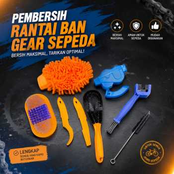 VG Kit Peralatan Cuci Sikat Pembersih Rantai Ban Gear Sepeda - Q012