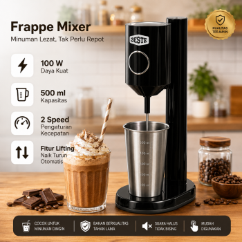 Trieste Frappe Mixer Elektrik Pengaduk Minuman Otomatis 100W 500ml - HSM-707