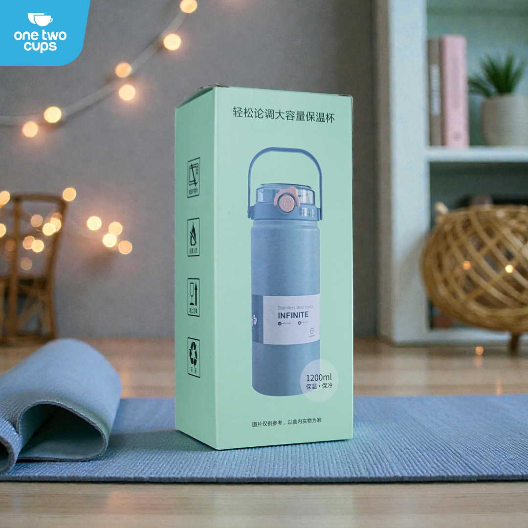 One Two Cups Botol Minum Tumbler Air Panas Dingin Double Spout 1.2L - SP-602 Gambar produk One Two Cups Botol Minum Tumbler Air Panas Dingin Double Spout 1.2L - SP-602 - Kemasan
