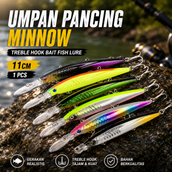 Proberos Umpan Pancing Minnow Treble Hook Bait Fish Lure 11cm 1 PCS - PB333