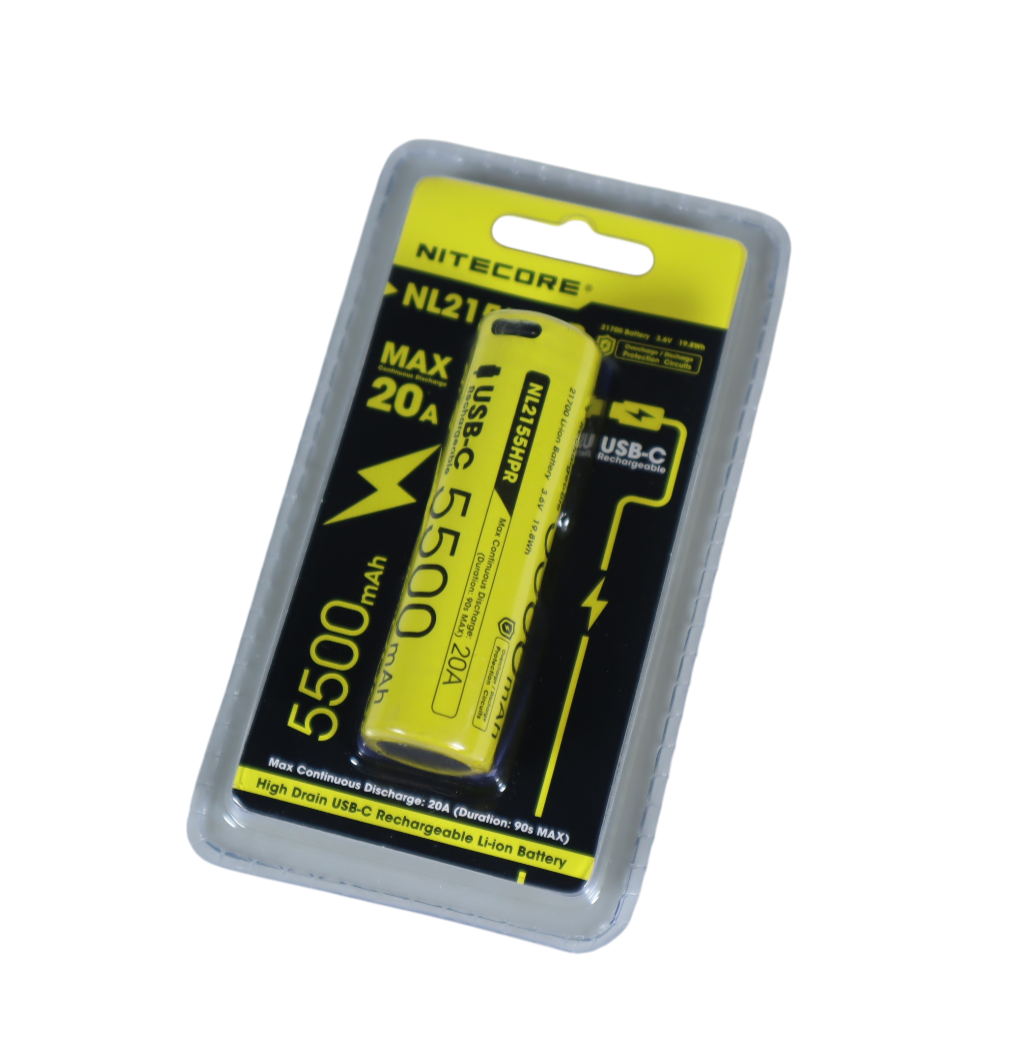 NITECORE Baterai Rechargeable 21700 3.6V 20A 5500mAh 1 PCS - NL2155HPR Gambar produk NITECORE Baterai Rechargeable 21700 3.6V 20A 5500mAh 1 PCS - NL2155HPR - Kemasan