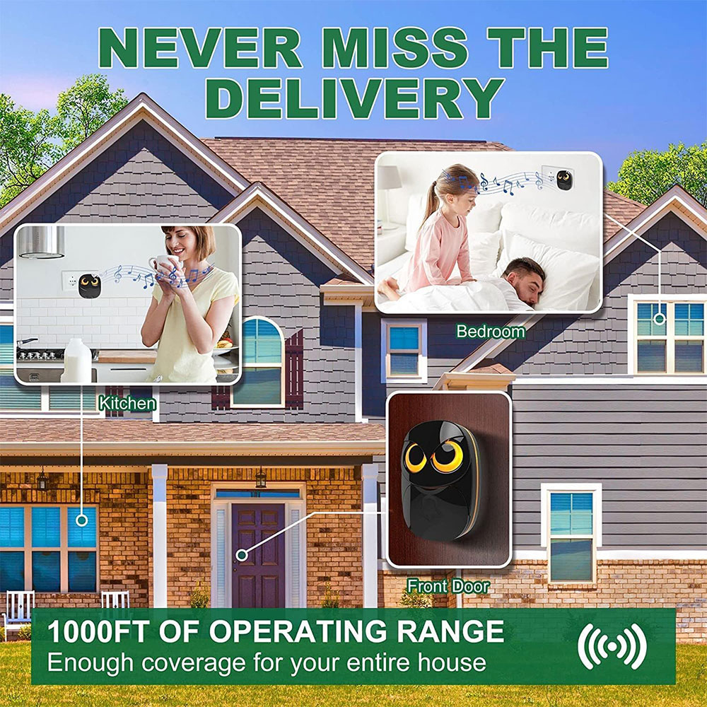 HT Bel Pintu Wireless Doorbell Waterproof 35 Tunes Plug In - HB-808B Gambar produk HT Bel Pintu Wireless Doorbell Waterproof 35 Tunes Plug In - HB-808B - 3