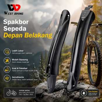 WEST BIKING Spakbor Sepeda Depan Belakang Fender Mudguard MTB Plastic - WB50