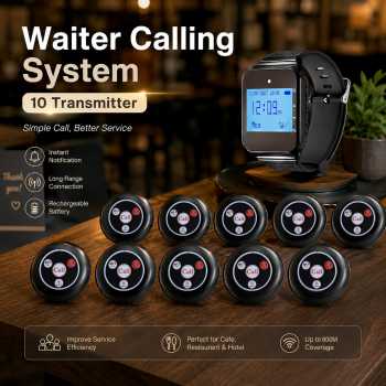 RTKS Waiter Calling System Watch Pager Panggil Pelayan 10 Transmitter - SU-R168
