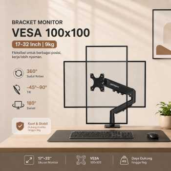 Taffware Bracket Monitor Table Mount Clamp VESA 100x100 17-32 Inch TV - F80