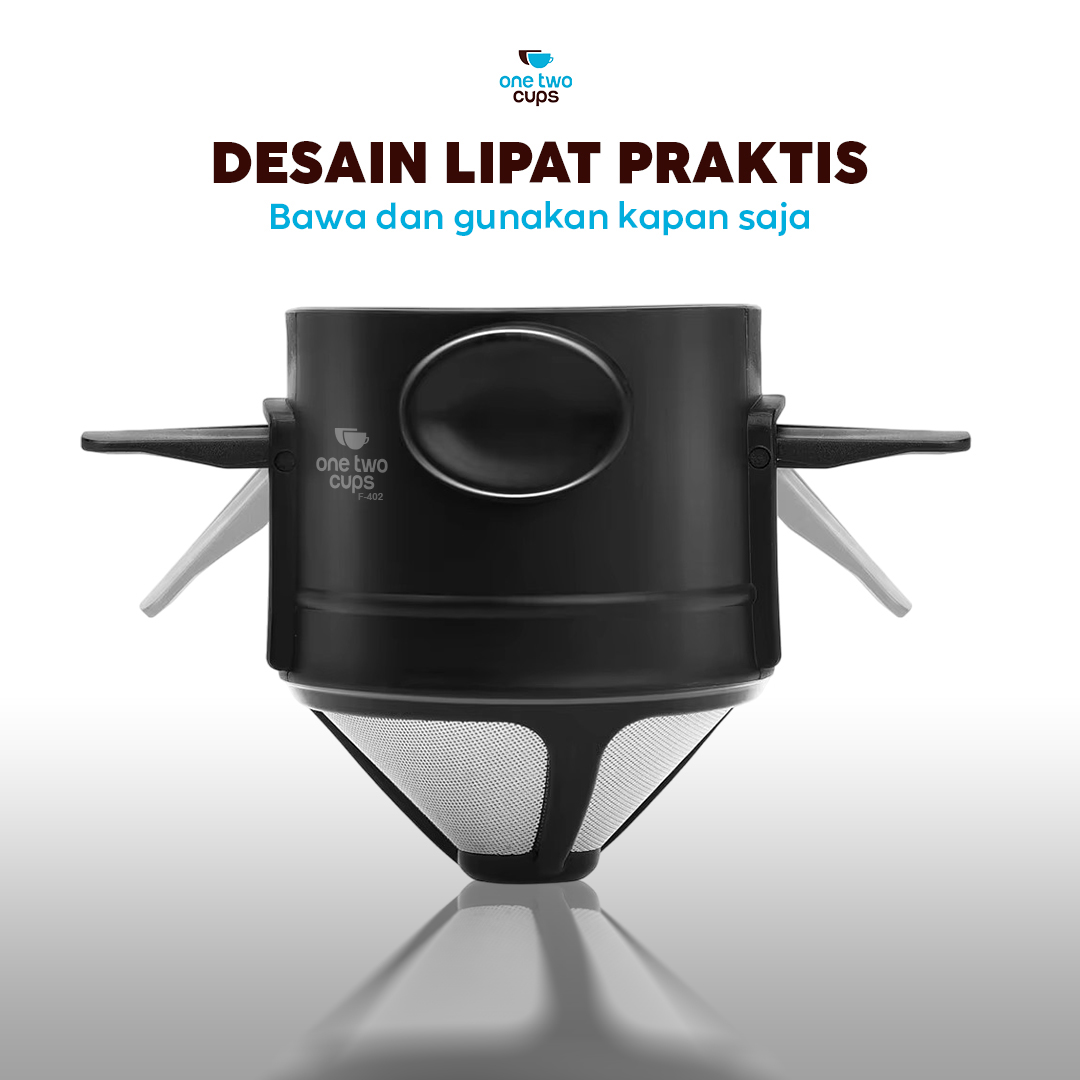 One Two Cups Filter Penyaring Kopi Portable Cone Coffee Dripper - F-402 Gambar produk One Two Cups Filter Penyaring Kopi Portable Cone Coffee Dripper - F-402 - 3