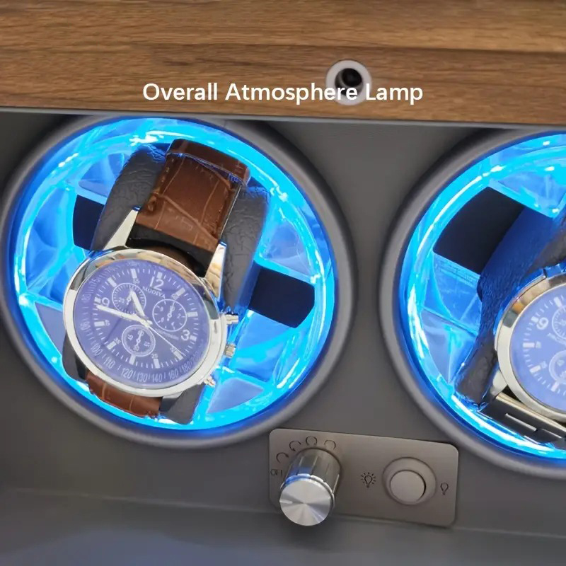Simple Wishes Kotak Jam Tangan Putar Otomatis Watch Winder LED 4 Slot - SKW164-B Gambar produk Simple Wishes Kotak Jam Tangan Putar Otomatis Watch Winder LED 4 Slot - SKW164-B - 2