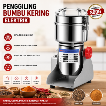 Gambar produk Taffware Penggiling Bumbu Kering Elektrik Spices Grinder 800g 2400W - HC-800Y