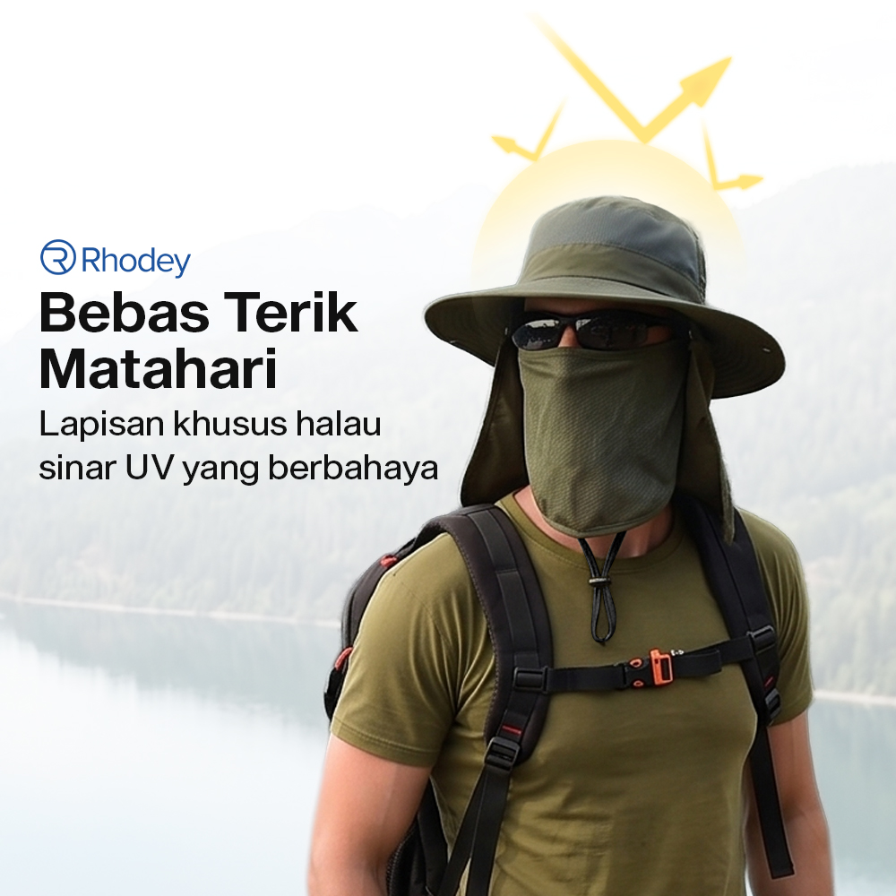 Rhodey Topi Rimba Outdoor Anti UV Waterproof Boonie Hat Nylon - AFS5 Gambar produk Rhodey Topi Rimba Outdoor Anti UV Waterproof Boonie Hat Nylon - AFS5 - 2