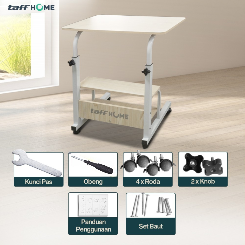 TaffHOME Meja Laptop Adjustable Portable Working Desk 3 Layer 60x40cm - ND04 Gambar produk TaffHOME Meja Laptop Adjustable Portable Working Desk 3 Layer 60x40cm - ND04 - 8